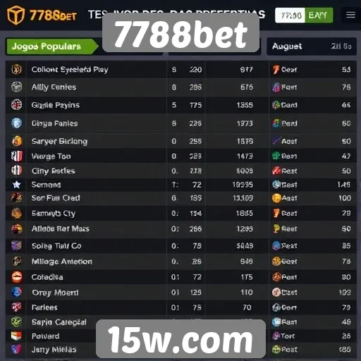 Jogos mais populares do site 7788bet analisados